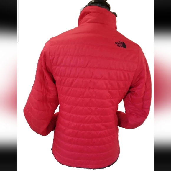 THE NORTH FACE REVERSIBLE PUFFER FUZZY JACKET PINK/BLUE GIRLS SIZE XL - Picture 2 of 12